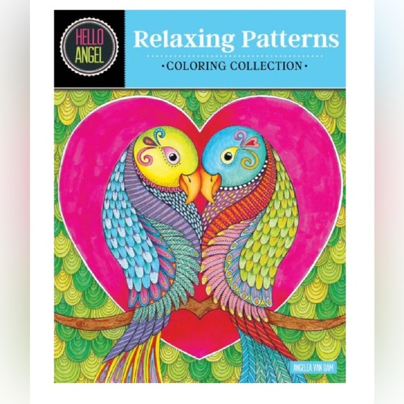 2 Pack Hello Angel Big Blossoms & Relaxing Patterns Adult Coloring Books - Picture 2 of 6